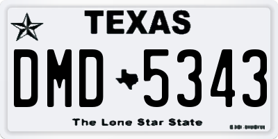 TX license plate DMD5343