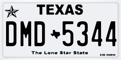 TX license plate DMD5344