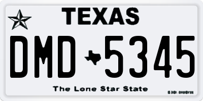 TX license plate DMD5345