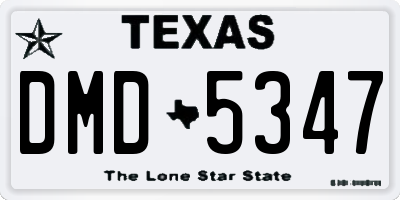 TX license plate DMD5347