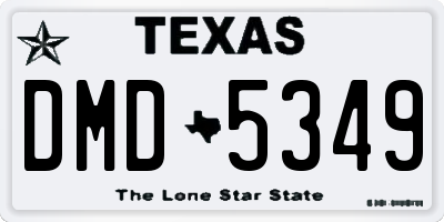 TX license plate DMD5349