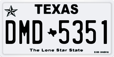 TX license plate DMD5351