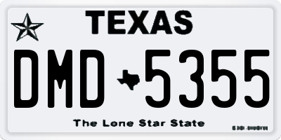 TX license plate DMD5355
