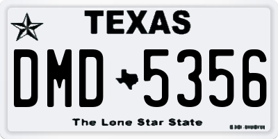 TX license plate DMD5356