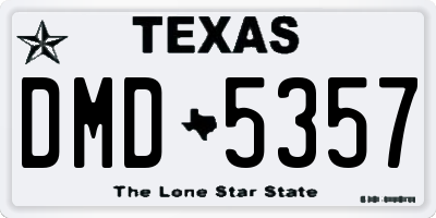TX license plate DMD5357