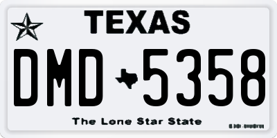 TX license plate DMD5358