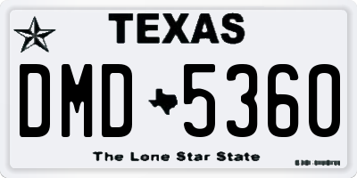 TX license plate DMD5360