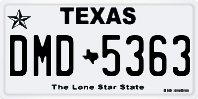 TX license plate DMD5363