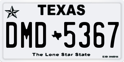 TX license plate DMD5367