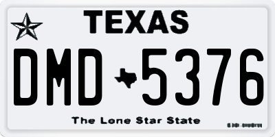 TX license plate DMD5376