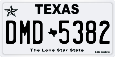 TX license plate DMD5382