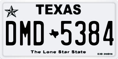 TX license plate DMD5384