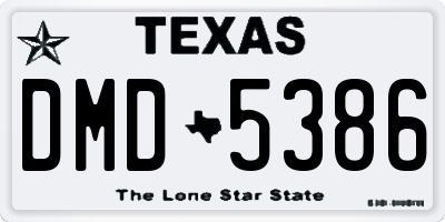 TX license plate DMD5386