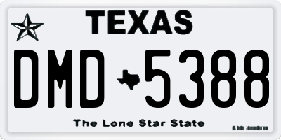 TX license plate DMD5388