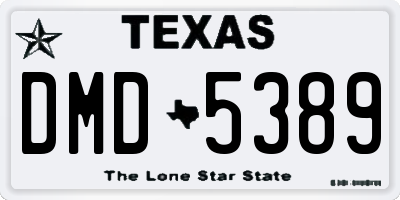 TX license plate DMD5389