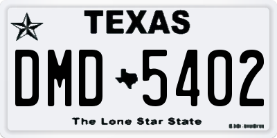 TX license plate DMD5402