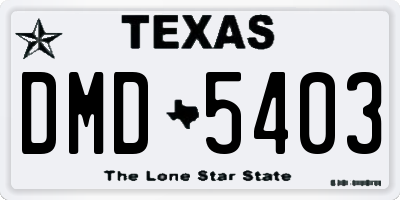 TX license plate DMD5403