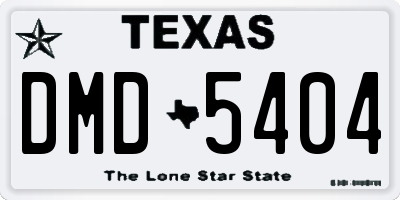 TX license plate DMD5404