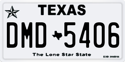 TX license plate DMD5406