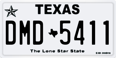 TX license plate DMD5411