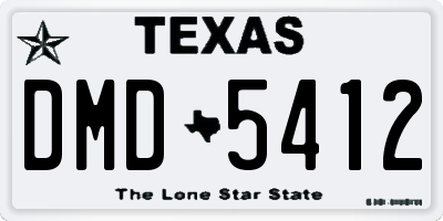 TX license plate DMD5412
