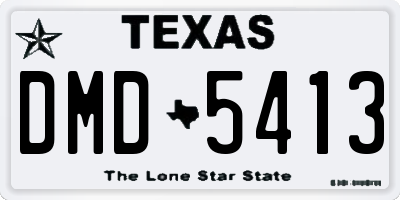 TX license plate DMD5413