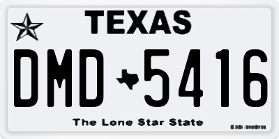 TX license plate DMD5416
