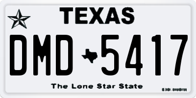 TX license plate DMD5417