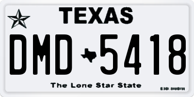 TX license plate DMD5418