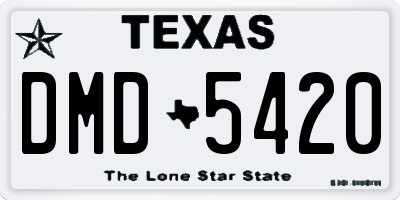 TX license plate DMD5420