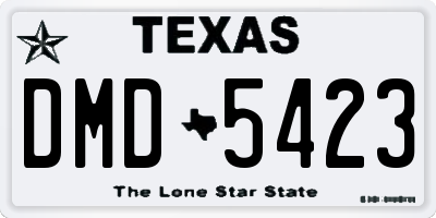 TX license plate DMD5423