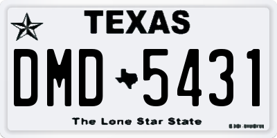 TX license plate DMD5431