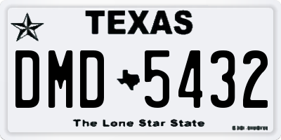 TX license plate DMD5432