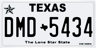 TX license plate DMD5434