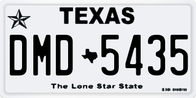 TX license plate DMD5435