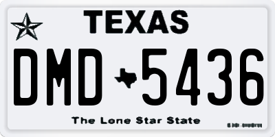 TX license plate DMD5436