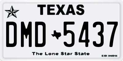TX license plate DMD5437