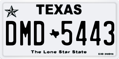 TX license plate DMD5443