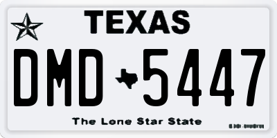TX license plate DMD5447