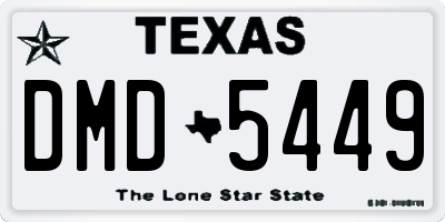 TX license plate DMD5449