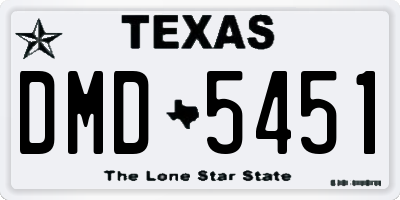 TX license plate DMD5451