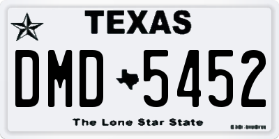 TX license plate DMD5452