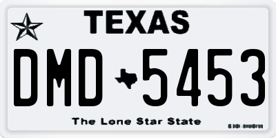 TX license plate DMD5453