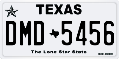 TX license plate DMD5456