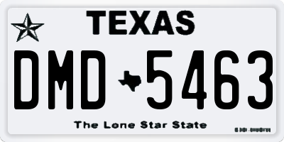 TX license plate DMD5463