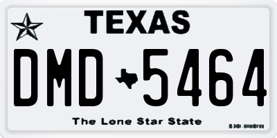 TX license plate DMD5464