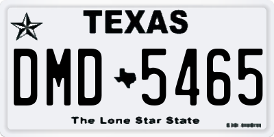 TX license plate DMD5465