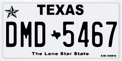 TX license plate DMD5467