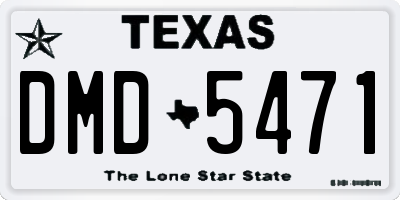 TX license plate DMD5471