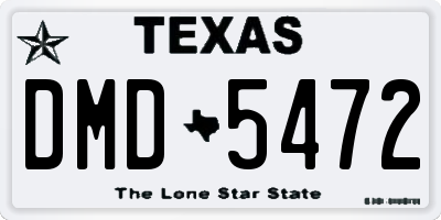 TX license plate DMD5472